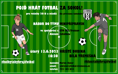 Pojď hrát fotbal za Sokol!