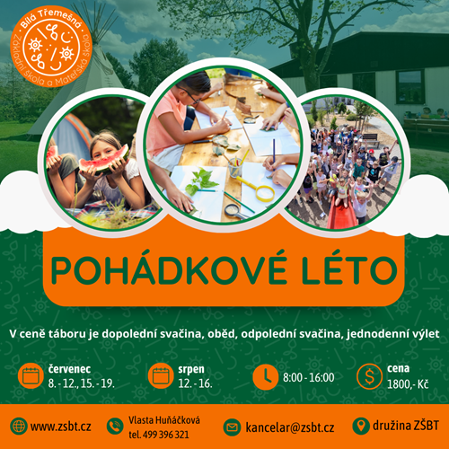 Příměstské tábory 2024 - příhlášky do 31.5.